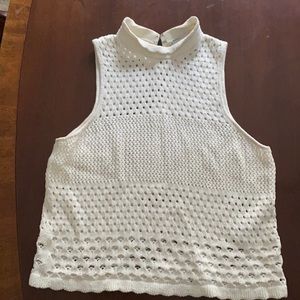 Crochet tank top with high collar